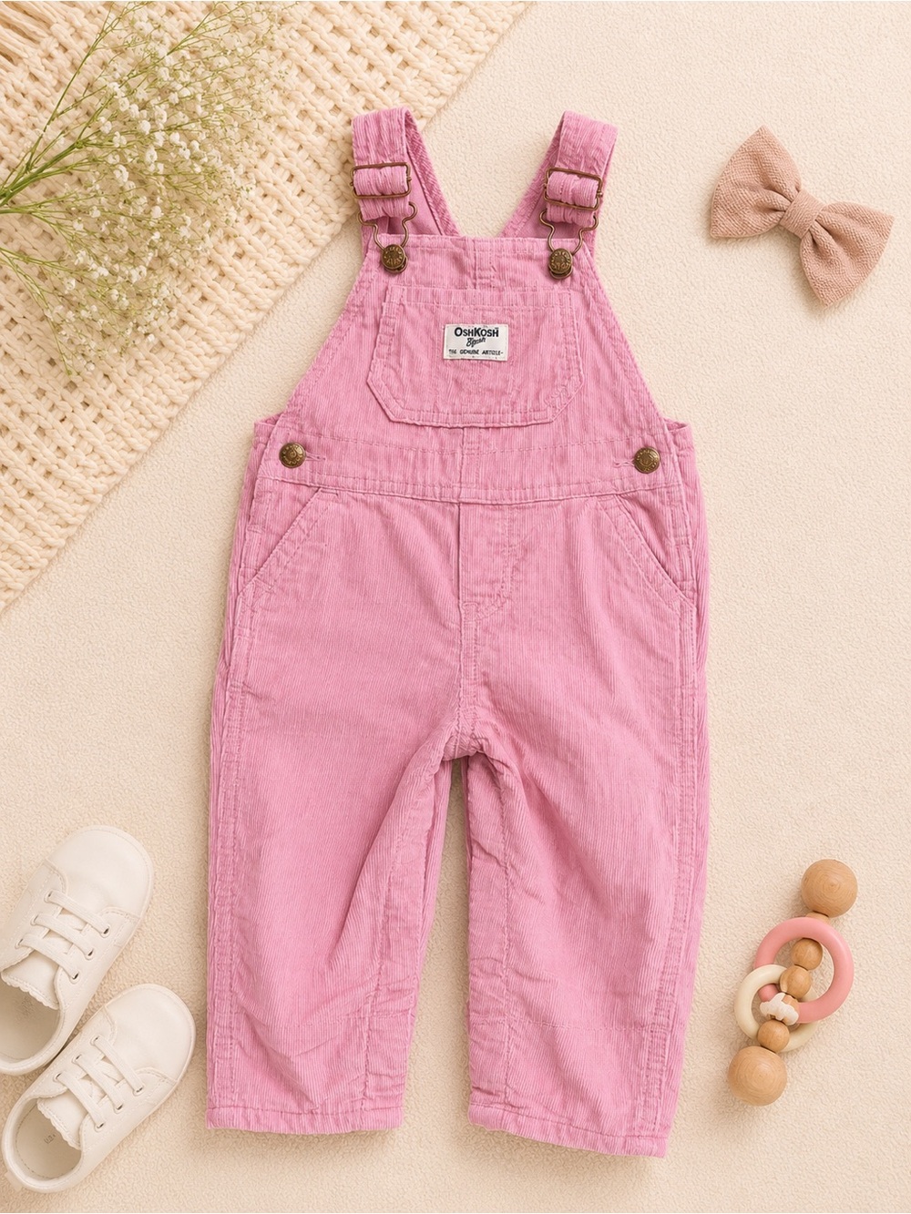 OshKosh B'gosh Soft Pink Corduroy Overalls